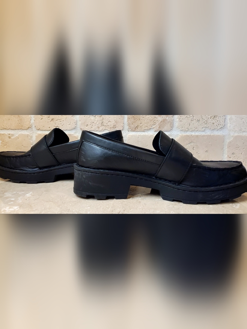 Women's Born Black Contessa Leather Buckle Penny Loafers Size 8 - Picture 10 of 11